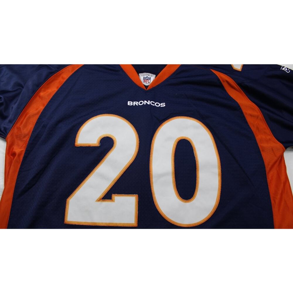 Reebok Brian Dawkins Denver Broncos NFL Equipment Jersey Mens XL Blue 20 +2 - Picture 2 of 12